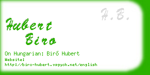 hubert biro business card