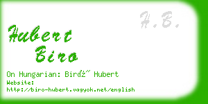 hubert biro business card